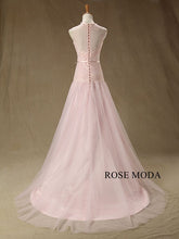Load image into Gallery viewer, rosemoda-pink-sheath-wedding-dress-c.jpg