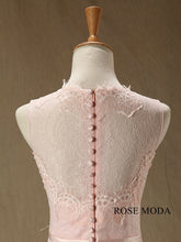 Load image into Gallery viewer, rosemoda-pink-sheath-wedding-dress-f.jpg