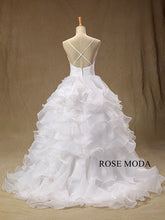 Load image into Gallery viewer, rosemoda-plunging-v-neckline-organza-ball-gown-wedding-dress-c.jpg