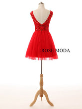 Load image into Gallery viewer, rosemoda-red-beading-cocktail-dress-c.jpg