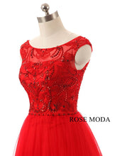 Load image into Gallery viewer, rosemoda-red-beading-cocktail-dress-d.jpg