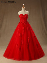 Load image into Gallery viewer, rosemoda-red-lace-ball-gown-wedding-dress-a.jpg