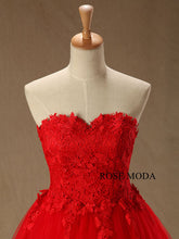Load image into Gallery viewer, rosemoda-red-lace-ball-gown-wedding-dress-d.jpg