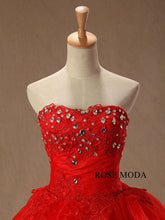 Load image into Gallery viewer, rosemoda-red-organza-ball-gown-wedding-dress-d.jpg