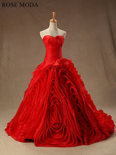 Load image into Gallery viewer, rosemoda-red-ruffled-organza-ball-gown-wedding-dress-a.jpg