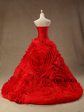 Load image into Gallery viewer, rosemoda-red-ruffled-organza-ball-gown-wedding-dress-c.jpg