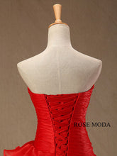 Load image into Gallery viewer, rosemoda-red-ruffled-organza-ball-gown-wedding-dress-f.jpg