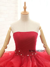 Load image into Gallery viewer, rosemoda-red-ruffled-organza-wedding-dress-f.jpg