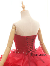 Load image into Gallery viewer, rosemoda-red-ruffled-organza-wedding-dress-i.jpg