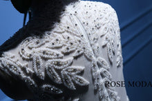 Load image into Gallery viewer, Rosemoda Luxury Illusion Heavy Beadowork Rhinestone Top Ball Gown Wedding Dress with Royal Train