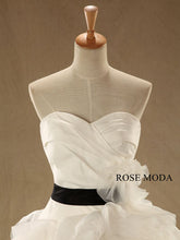 Load image into Gallery viewer, rosemoda-ruched-bodice-ruffled-skirt-ball-gown-wedding-dress-d.jpg