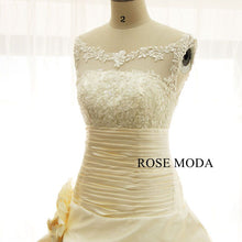 Load image into Gallery viewer, rosemoda-ruched-satin-ball-gown-wedding-dress-d.jpg