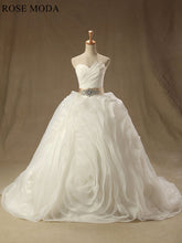 Load image into Gallery viewer, rosemoda-ruffled-organza-ball-gown-wedding-dress-with-crystal-belt-a.jpg