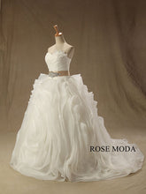 Load image into Gallery viewer, rosemoda-ruffled-organza-ball-gown-wedding-dress-with-crystal-belt-b.jpg