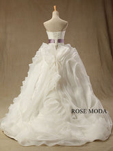 Load image into Gallery viewer, rosemoda-ruffled-organza-ball-gown-wedding-dress-withcrystal-belt-c.jpg