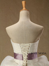 Load image into Gallery viewer, rosemoda-ruffled-organza-ball-gown-wedding-dress-withcrystal-belt-f.jpg