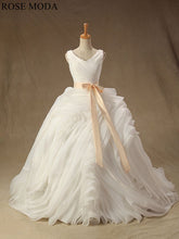 Load image into Gallery viewer, rosemoda-ruffled-organza-ball-wedding-dress-with-strap-a.jpg