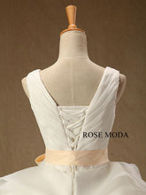 Load image into Gallery viewer, rosemoda-ruffled-organza-ball-wedding-dress-with-strap-f.jpg