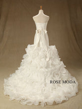 Load image into Gallery viewer, rosemoda-ruffled-organza-mermaid-wedding-dress-with-detachable-crystal-belt-c.jpg
