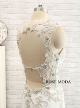 Load image into Gallery viewer, rosemoda-sheath-silver-lace-wedding-dress-e.jpg
