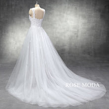 Load image into Gallery viewer, rosemoda-sheath-wedding-dress-with-removable-train-e.jpg