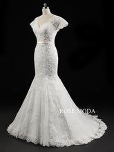 Load image into Gallery viewer, rosemoda-sheer-sleeve-lace-mermaid-wedding-dress-b.jpg