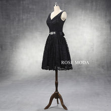 Load image into Gallery viewer, rosemoda-short-black-lace-party-dress-b.jpg