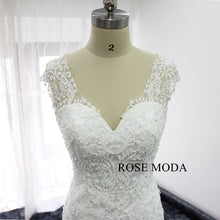Load image into Gallery viewer, rosemoda-short-lace-wedding-dress-with-removable-skirt-d.jpg
