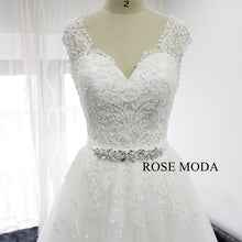 Load image into Gallery viewer, rosemoda-short-lace-wedding-dress-with-removable-skirt-g.jpg