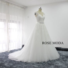 Load image into Gallery viewer, rosemoda-short-lace-wedding-dress-with-removable-skirt-h.jpg