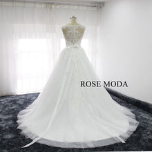 Load image into Gallery viewer, rosemoda-short-lace-wedding-dress-with-removable-skirt-i.jpg