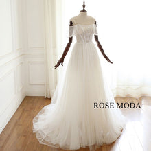 Load image into Gallery viewer, rosemoda-short-sleeve-elegant-a-line-wedding-dress-b.jpg