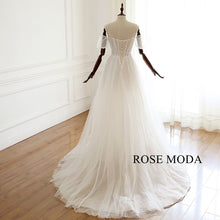 Load image into Gallery viewer, rosemoda-short-sleeve-elegant-a-line-wedding-dress-c.jpg