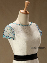 Load image into Gallery viewer, rosemoda-short-sleeve-lace-mermaid-wedding-dress-e.jpg