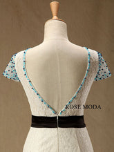 Load image into Gallery viewer, rosemoda-short-sleeve-lace-mermaid-wedding-dress-f.jpg