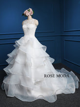 Load image into Gallery viewer, rosemoda-square-neckline-tired-organza-ball-wedding-gown-c.jpg