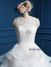 Load image into Gallery viewer, rosemoda-square-neckline-tired-organza-ball-wedding-gown-f.jpg