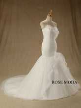 Load image into Gallery viewer, rosemoda-structured-asymmetrical-draped-horsehair-mermaid-wedding-dress-b.jpg