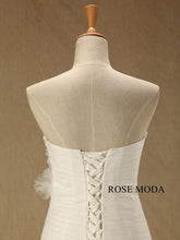 Load image into Gallery viewer, rosemoda-structured-asymmetrical-draped-horsehair-mermaid-wedding-dress-f.jpg