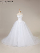 Load image into Gallery viewer, rosemoda-structured-dropped-ball-gown-wedding-dress-a.jpg