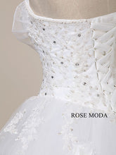 Load image into Gallery viewer, rosemoda-structured-dropped-ball-gown-wedding-dress-o.jpg