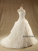 Load image into Gallery viewer, rosemoda-structured-dropped-ruffed-organza-ball-gown-wedding-dress-b.jpg