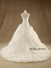 Load image into Gallery viewer, rosemoda-structured-dropped-ruffed-organza-ball-gown-wedding-dress-c.jpg