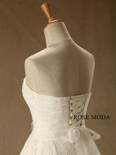 Load image into Gallery viewer, rosemoda-structured-lace-a-line-wedding-dress-with-crystal-belt-g.jpg