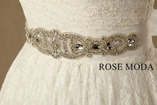 Load image into Gallery viewer, rosemoda-structured-lace-a-line-wedding-dress-with-crystal-belt-i.jpg