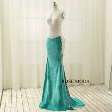 Load image into Gallery viewer, rosemoda-stunning-beaded-velvet-evening-dress-b.jpg