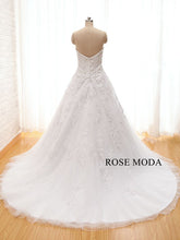 Load image into Gallery viewer, Rosemoda Beaded Sweetheart Dropped A Line Wedding Dress with Floral Beading Lace