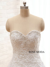 Load image into Gallery viewer, Rosemoda Beaded Sweetheart Dropped A Line Wedding Dress with Floral Beading Lace