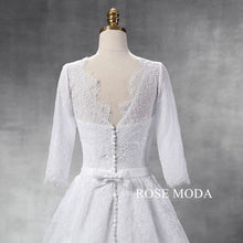 Load image into Gallery viewer, rosemoda-three-quarter-lace-a-line-wedding-dress-g.jpg