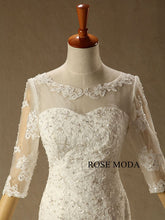 Load image into Gallery viewer, rosemoda-three-quarter-lace-mermaid-wedding-dress-d.jpg